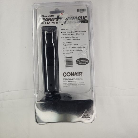 CONAIRMAN Men's Corded Plug-In Beard & Mustache Trimmer with 3 All Purpose Combs - Picture 2 of 2